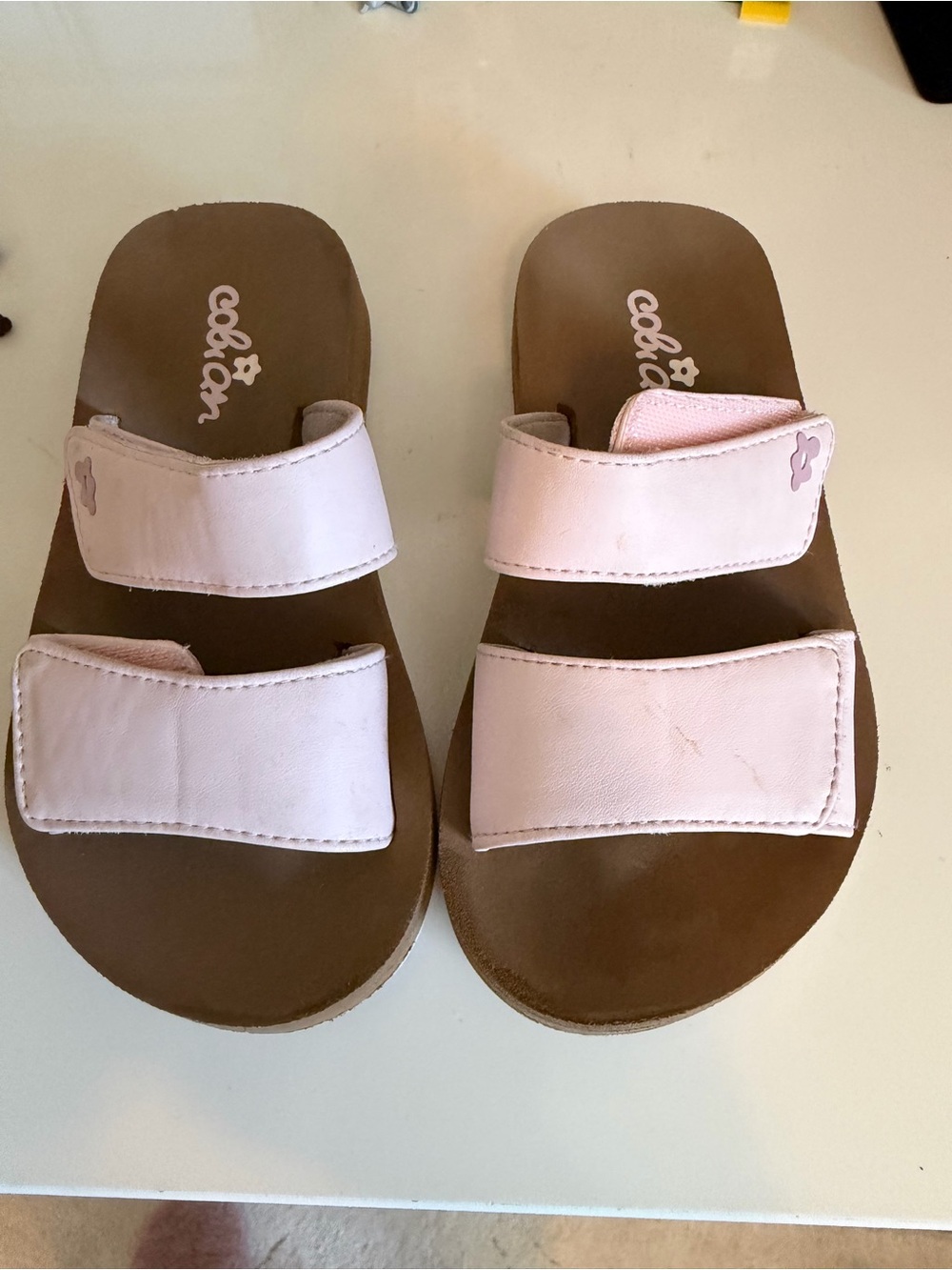 Cobian Kids Pink Double-Strap Slide Sandals
